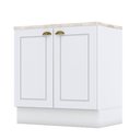 Ver imagem 1 de Balcão 2 Portas 80 Cm Americana Branco com Tampo Cooktop Calcare - Henn