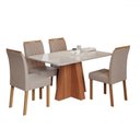 Ver imagem 2 de Mesa de Jantar 4 Lugares Maitê Juliana com Vidro Cinamomo/off White/bege - Cimol