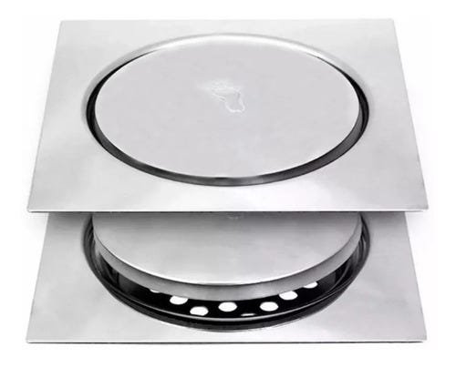 Ralo Inteligente Banheiro Inox Click Up Quadrado 10x10 - 2