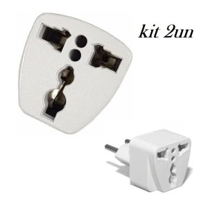 2 Adaptador Tomada Universal Padrão Europeu Uk Para Brasil