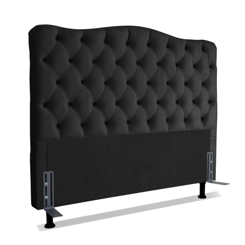 Cabeceira Para Cama Box Solteiro 0,9 M Realeza:Suede Preto