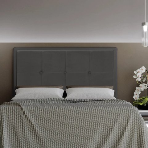 Cabeceira Casal Queen Cama Box 160cm para Quarto Ametista Suede Grafite M11 - D’Rossi