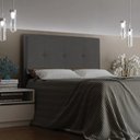 Ver imagem 4 de Cabeceira Casal Queen Cama Box 160cm para Quarto Ametista Suede Grafite M11 - D’Rossi