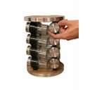 Ver imagem 4 de Torre Porta Condimentos 16 Potes Vidro Inox Tempero Giratório Com Detalhe Em Madeira