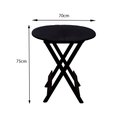 Ver imagem 2 de Mesa Redonda Dobrável em Madeira Maciça 70x70 Preto Ideal para Bares e Restaurantes