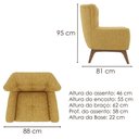 Ver imagem 3 de Poltrona Decorativa Malta Base Madeira Linho Color Trend Tca 219 Moll