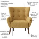Ver imagem 5 de Poltrona Decorativa Malta Base Madeira Linho Color Trend Tca 219 Moll