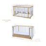 Berço Americano 2 em 1 Loop Branco e Carvalho Malva com Rodinhas - 3