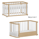 Ver mais imagens de Berço Americano 2 em 1 em Mdf com Colchão de Brinde | Branco e Carvalho Malva Linha Loop