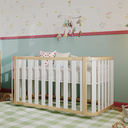 Ver imagem 6 de Berço Americano 2 em 1 em Mdf com Colchão de Brinde | Branco e Carvalho Malva Linha Loop