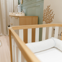 Ver imagem 4 de Berço Americano 2 em 1 em Mdf com Colchão de Brinde | Branco e Carvalho Malva Linha Loop