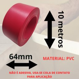 Fita de Borda para Formica Vermelha Ferrari Tx Pp1238 Vermelho Cardeal L101 64mm X 10m Moveis Acabam - 3