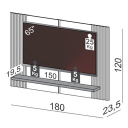 Painel Suspenso Vera Cruz Cor Off White com Freijo 1,80 Mt (larg) - 56342 - 3