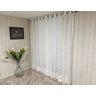 Cortina Decortini Gaze de Linho P/Sala e Quarto Sem Forro Gls Off White Ilhós Cromado 3,0M x 2,60M - 3