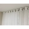 Cortina Decortini Gaze de Linho P/Sala e Quarto Sem Forro Gls Off White Ilhós Cromado 3,0M x 2,60M - 6