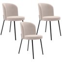 Ver imagem 1 de Kit 3 Cadeiras Sala de Jantar Estofada Gavi L02 Suede Bege - Lyam Decor