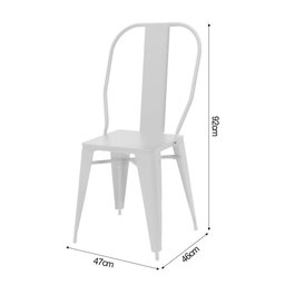 Conjunto Mesa Industrial em Aço Iron Tolix com 4 Cadeiras Branca - 4