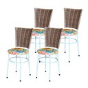 Ver imagem 1 de 4 Cadeiras Branca para Mesa Hawai Avelã Assento Floral:happy Hour