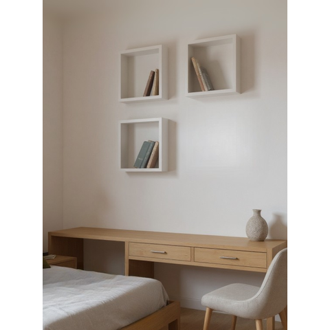 Kit de 3 Nichos 30cm MDF Branco - On Móveis