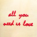 Ver imagem 1 de Adorno De Parede All You Need Is Love - Quadro / Frase 70cm comprimento - Toque 3D: Vermelho