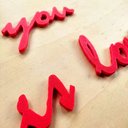 Ver imagem 3 de Adorno De Parede All You Need Is Love - Quadro / Frase 70cm comprimento - Toque 3D: Vermelho