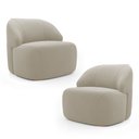 Ver imagem 1 de Kit 02 Poltronas Decorativas Kaya Orgânica Veludo Bege - Desk Design