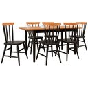 Ver imagem 1 de Mesa de Jantar Udine com 6 Cadeiras Udine Preto e Natural 160x80 Fabrispuma