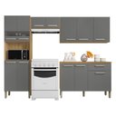 Ver imagem 3 de Cozinha Completa Compacta 12 Portas e 1 Gaveta Freijó Gris Versalhes Kits Paraná