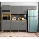 Ver imagem 2 de Cozinha Completa Compacta 12 Portas e 1 Gaveta Freijó Gris Versalhes Kits Paraná