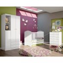 Ver imagem 1 de Quarto de Bebê Completo com Guarda-roupa 3 Portas, Cômoda e Berço Bala de Menta Henn Flex Color