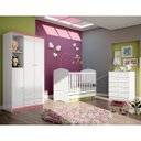 Ver imagem 2 de Quarto de Bebê Completo com Guarda-roupa 3 Portas, Cômoda e Berço Bala de Menta Henn Flex Color