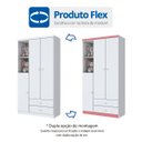 Ver imagem 5 de Quarto de Bebê Completo com Guarda-roupa 3 Portas, Cômoda e Berço Bala de Menta Henn Flex Color