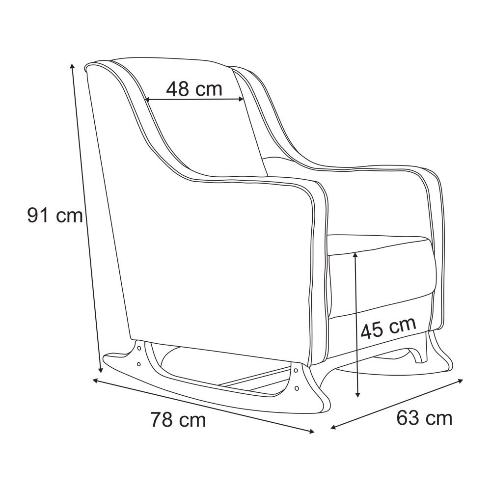 Poltrona/cadeira Aquila Balanço + Puff Cor404 Gariani Poltrona Amamentacão Balanço Decorativa Quarto - 7