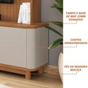 Ver imagem 6 de Estante p/ TV Home Theater até 70 pol 215CMX195CM Pés em Madeira Maciça Frisado Cannes Cedro/Off