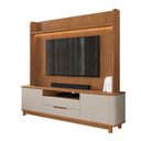 Ver imagem 3 de Estante p/ TV Home Theater até 70 pol 215CMX195CM Pés em Madeira Maciça Frisado Cannes Cedro/Off