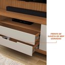 Ver imagem 7 de Estante p/ TV Home Theater até 70 pol 215CMX195CM Pés em Madeira Maciça Frisado Cannes Cedro/Off