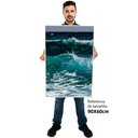 Ver imagem 2 de Kit Quadro Decorativo 3 Telas Canvas As Ondas Tacolado Moldura Flutuante 4,5cm Madeira 60 X 90cm