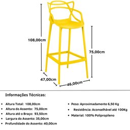 Banqueta Alta Allegra Design Cozinha/Bancada - 5