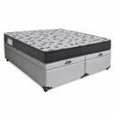 Ver imagem 1 de Cama Box Baú Casal Bipartido Blindado Linhão Cinza + Colchão Casal de Espuma - Ortobom ISO 100