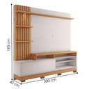 Ver imagem 3 de Estante Home para Tv 65 Pol 200 Cm Maceio Led Freijo Off White Clb
