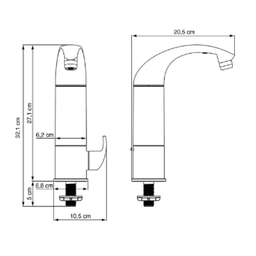 Torneira Hydra HydraMotion Flexível de Bancada Preta - 3