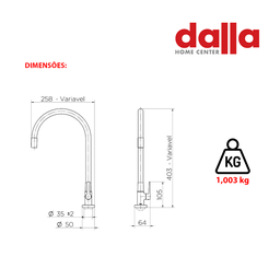 Torneira Cozinha Docol Galiflex Bancada Flexível Vermelho - 5