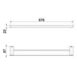 Toalheiro Barra Duplo Docol Flat 1013706 Cromado - 3