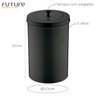 Lixeira 8 Litros com Tampa Esconde Saco de Lixo Lavabo Casa:Preto - 2