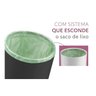 Lixeira 8 Litros com Tampa Esconde Saco de Lixo Lavabo Casa:Preto - 3