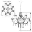 Ver imagem 4 de Lustre Pendente Taschibra Glam 12 Transparente E14 Bivolt