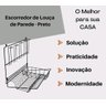 Escorredor Louça de Parede Dobrável Preto 10 Pratos 5 Copos - 5