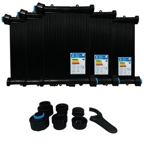 Kit Aquecedor Solar Piscina 10placas 2 Metros Ts Solar Rosca