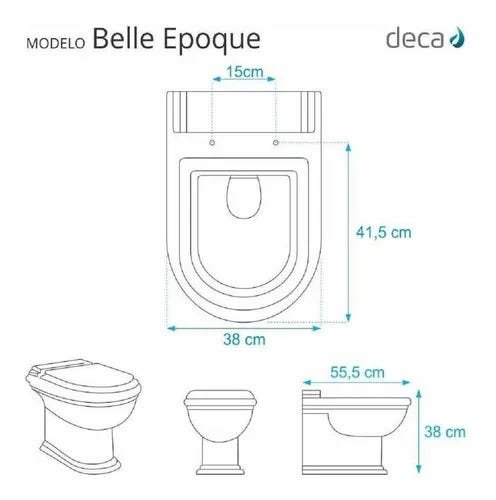 Assento Sanitário Poliéster Smart Close Fechamento Suave Belle Epoque Branco para Bacia Deca - 3