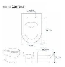 Assento Sanitário Poliéster Smart Close Fechamento Suave Carrara Preto Fosco para Bacia Deca - 2